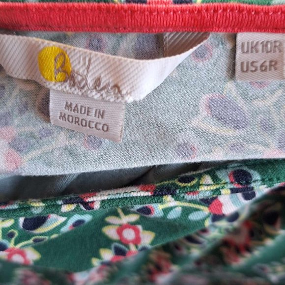 Boden Womens Miriam Jersey Tunic Dress Green Floral Size 6 - Picture 7 of 7